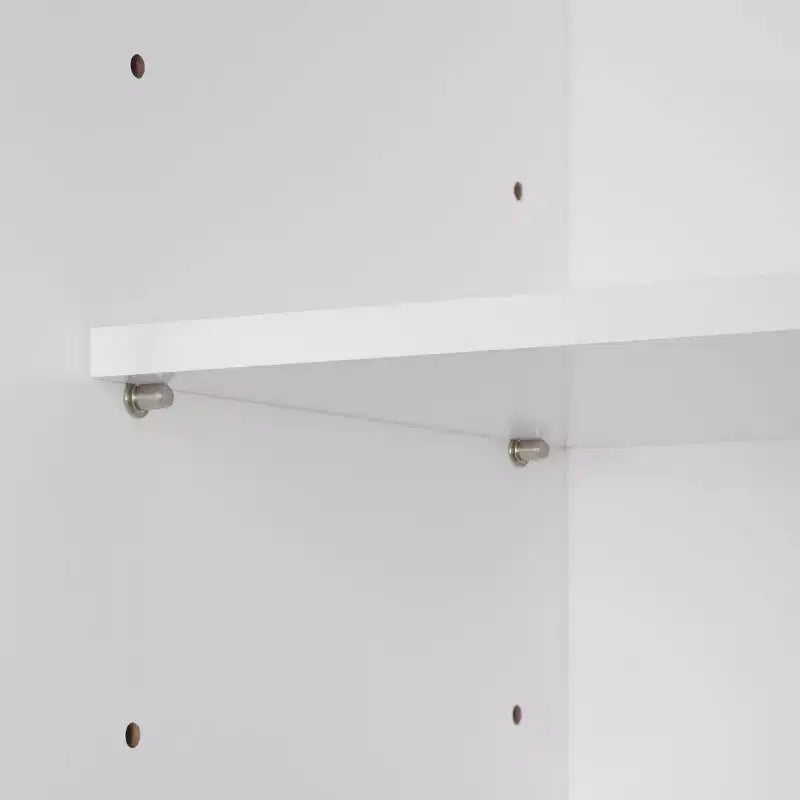 Bathroom and Laundry Storage Floor Cabinet with Doors and Adjustable Shelves - White