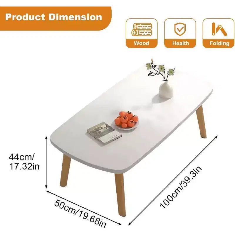 Wooden Coffee Table, Laptop Table for Small Spaces, Low Study Table for Floor Sitting for Living Room, Bedroom, Office, Department