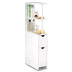 Storage Cabinet with Open Shelves Pull-out Drawer & Slide-out Cart for Kitchen