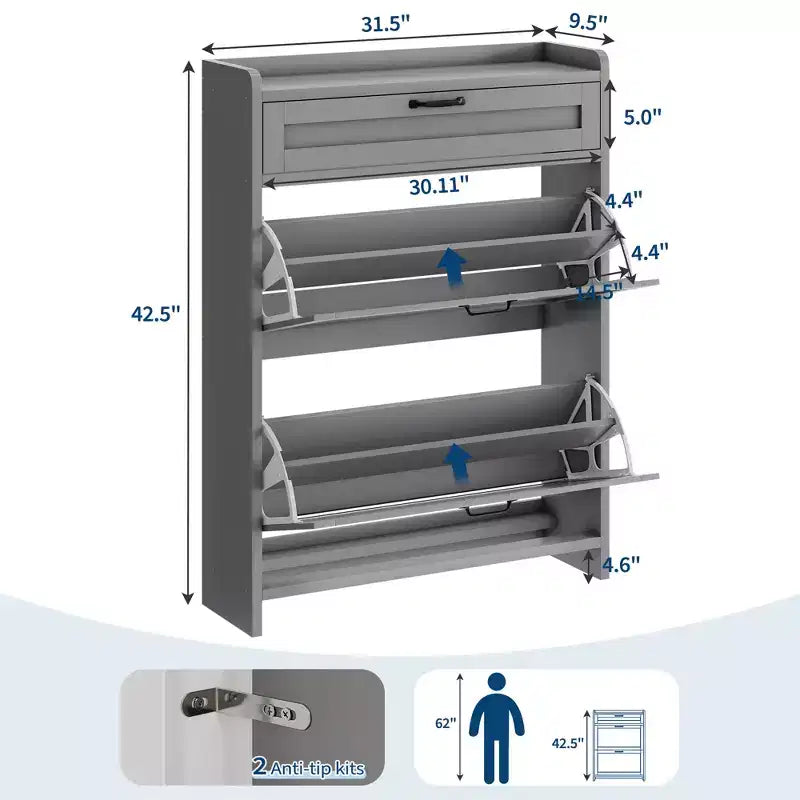 Modern Turn-Drawer Cabinet, Space-Saving Storage for Entryways, Durable and Stylish, Easy Assembly, Ideal for Busy Households