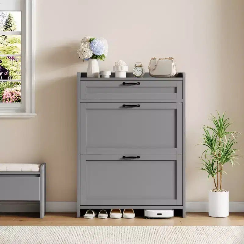 Modern Turn-Drawer Cabinet, Space-Saving Storage for Entryways, Durable and Stylish, Easy Assembly, Ideal for Busy Households