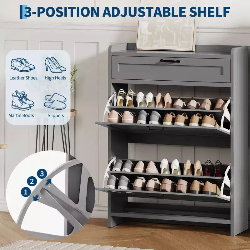 Modern Turn-Drawer Cabinet, Space-Saving Storage for Entryways, Durable and Stylish, Easy Assembly, Ideal for Busy Households