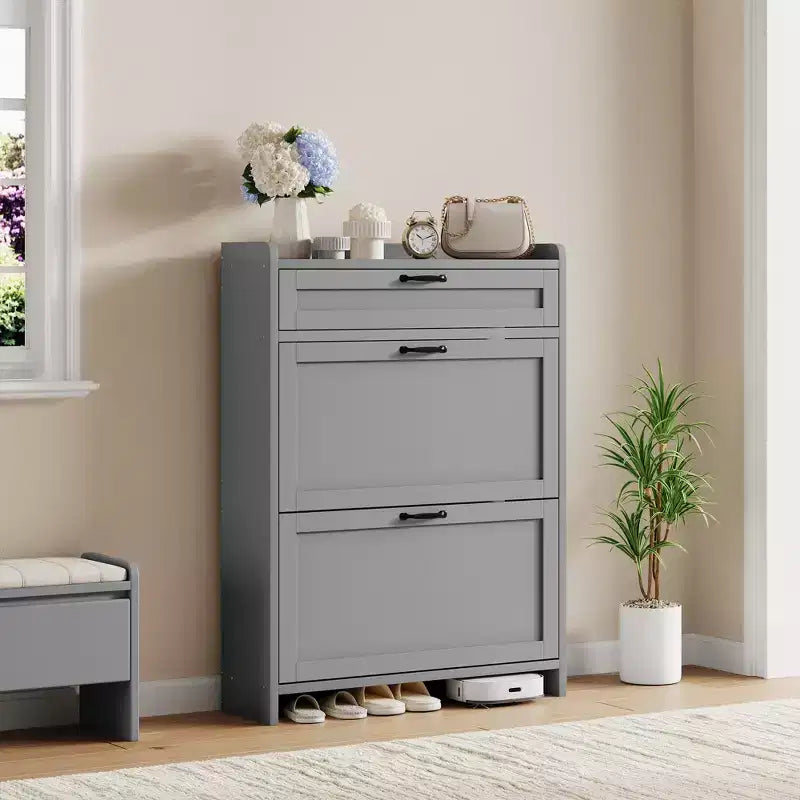 Modern Turn-Drawer Cabinet, Space-Saving Storage for Entryways, Durable and Stylish, Easy Assembly, Ideal for Busy Households