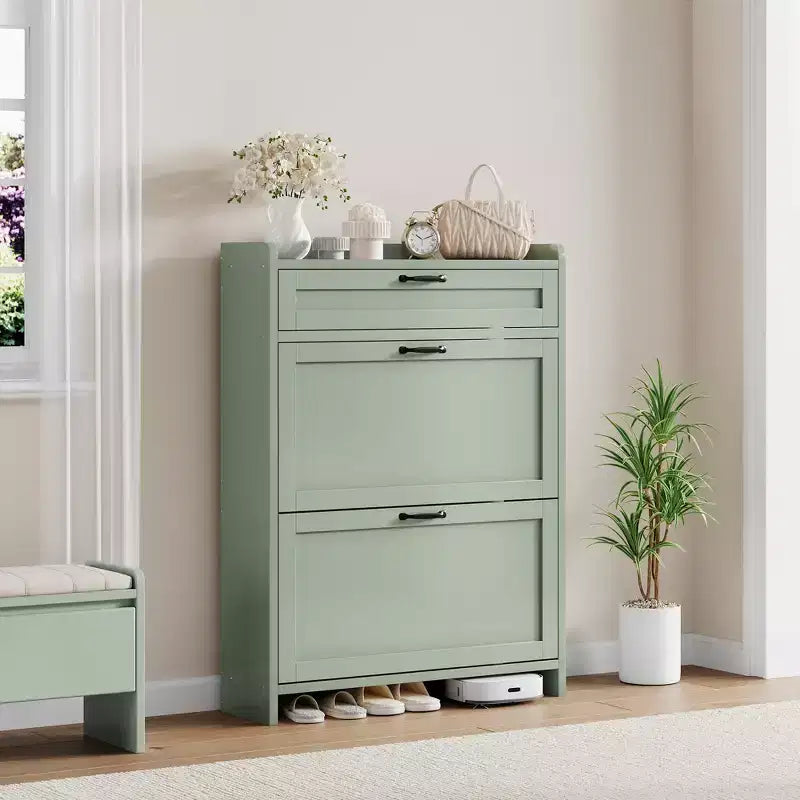 Modern Turn-Drawer Cabinet, Space-Saving Storage for Entryways, Durable and Stylish, Easy Assembly, Ideal for Busy Households