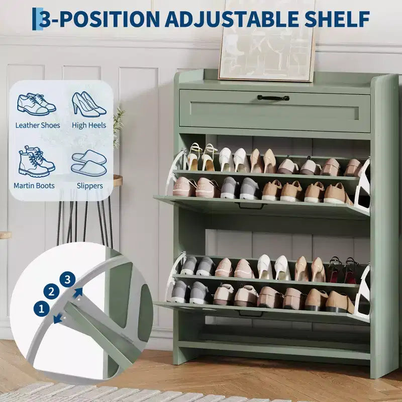 Modern Turn-Drawer Cabinet, Space-Saving Storage for Entryways, Durable and Stylish, Easy Assembly, Ideal for Busy Households