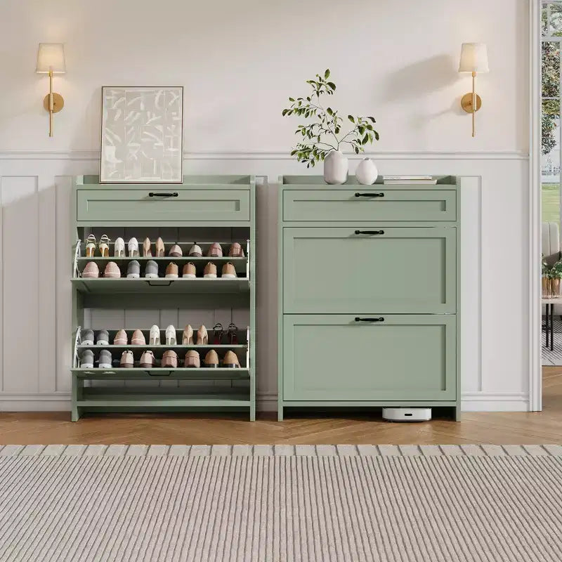 Modern Turn-Drawer Cabinet, Space-Saving Storage for Entryways, Durable and Stylish, Easy Assembly, Ideal for Busy Households