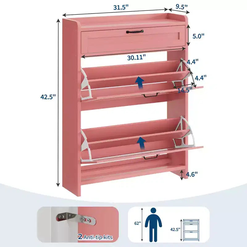 Modern Turn-Drawer Cabinet, Space-Saving Storage for Entryways, Durable and Stylish, Easy Assembly, Ideal for Busy Households