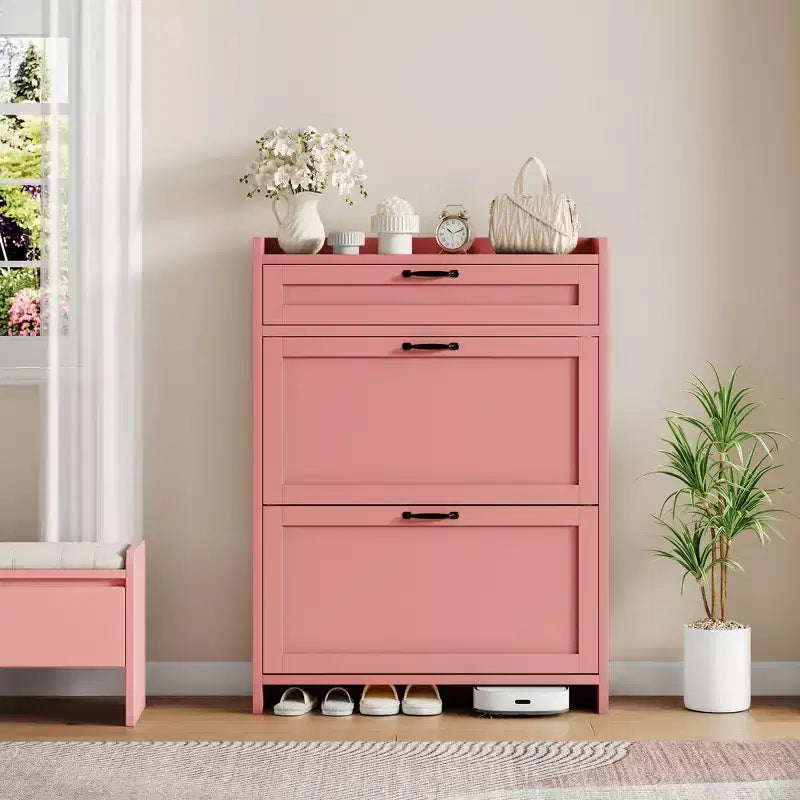 Modern Turn-Drawer Cabinet, Space-Saving Storage for Entryways, Durable and Stylish, Easy Assembly, Ideal for Busy Households