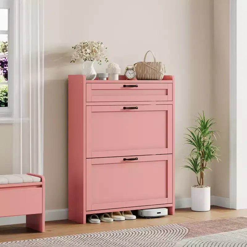 Modern Turn-Drawer Cabinet, Space-Saving Storage for Entryways, Durable and Stylish, Easy Assembly, Ideal for Busy Households