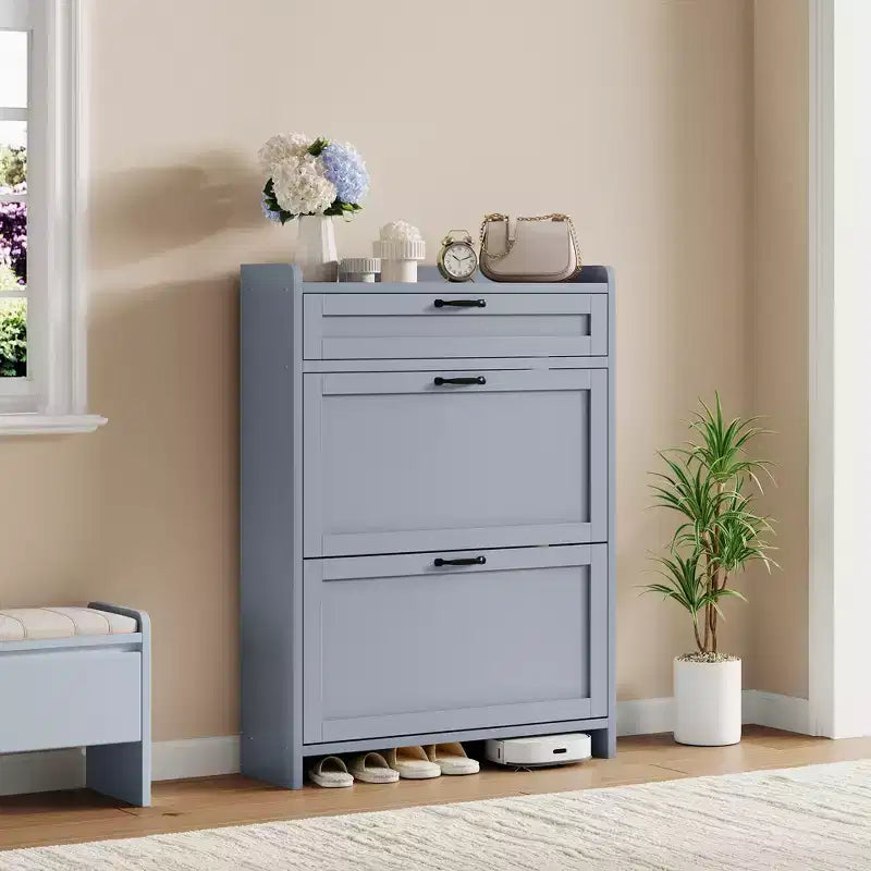 Modern Turn-Drawer Cabinet, Space-Saving Storage for Entryways, Durable and Stylish, Easy Assembly, Ideal for Busy Households