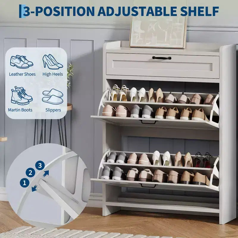 Modern Turn-Drawer Cabinet, Space-Saving Storage for Entryways, Durable and Stylish, Easy Assembly, Ideal for Busy Households
