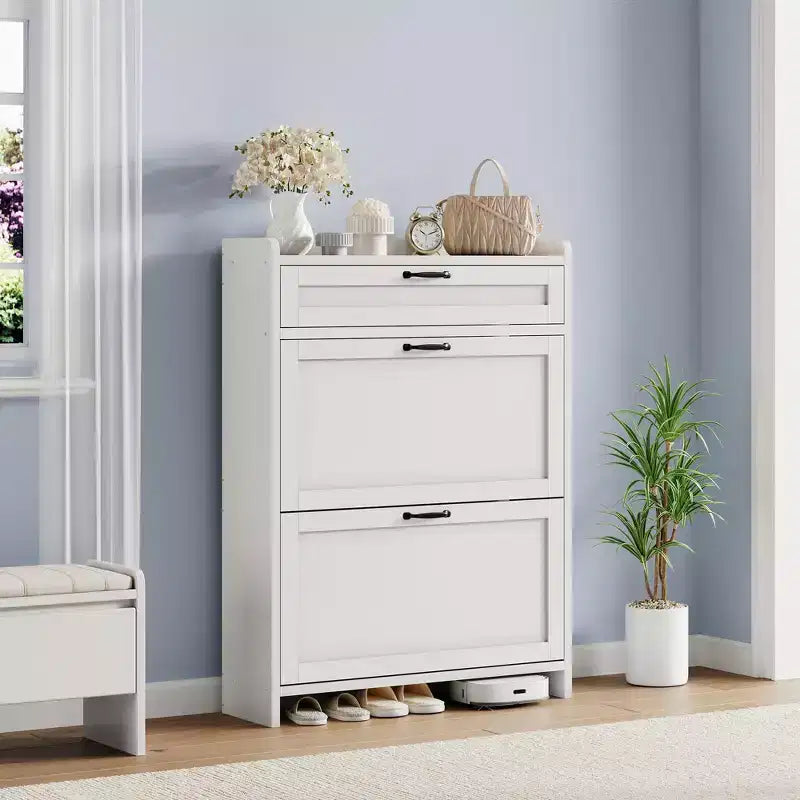Modern Turn-Drawer Cabinet, Space-Saving Storage for Entryways, Durable and Stylish, Easy Assembly, Ideal for Busy Households