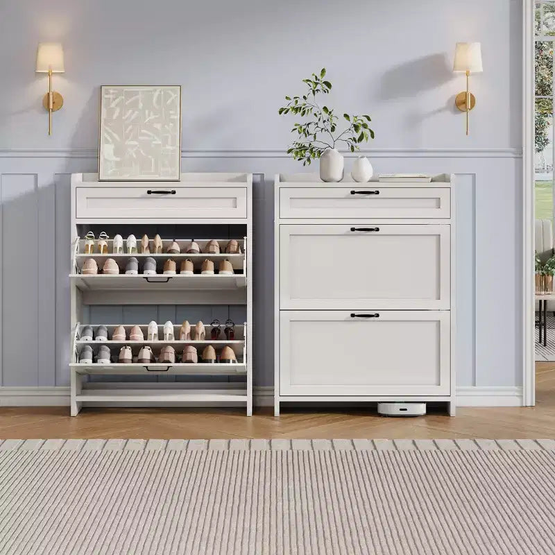 Modern Turn-Drawer Cabinet, Space-Saving Storage for Entryways, Durable and Stylish, Easy Assembly, Ideal for Busy Households