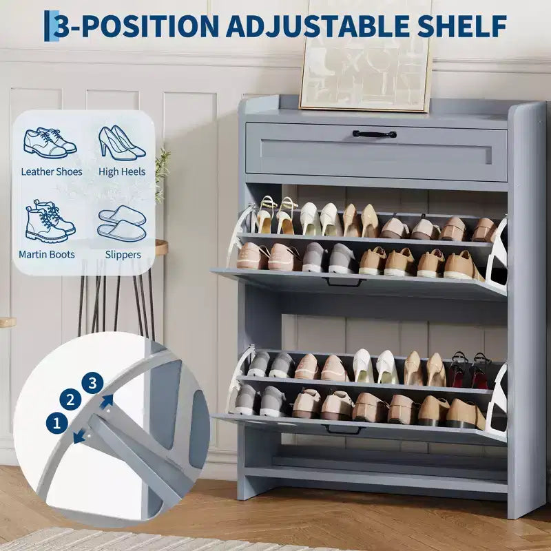 Modern Turn-Drawer Cabinet, Space-Saving Storage for Entryways, Durable and Stylish, Easy Assembly, Ideal for Busy Households