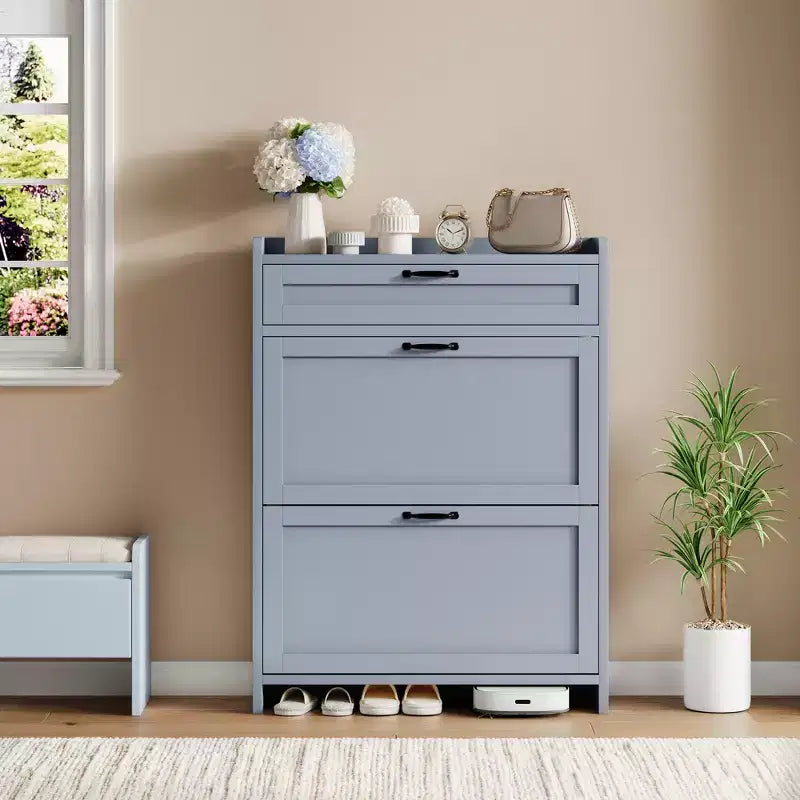 Modern Turn-Drawer Cabinet, Space-Saving Storage for Entryways, Durable and Stylish, Easy Assembly, Ideal for Busy Households
