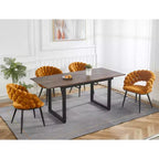 Tavolo da Pranzo Quadrato Allungabile con Gamba in Metallo e Piano in MDF, 140/180 × 80 × 74.9 cm, Lunghezza Regolabile, Finitura Noce