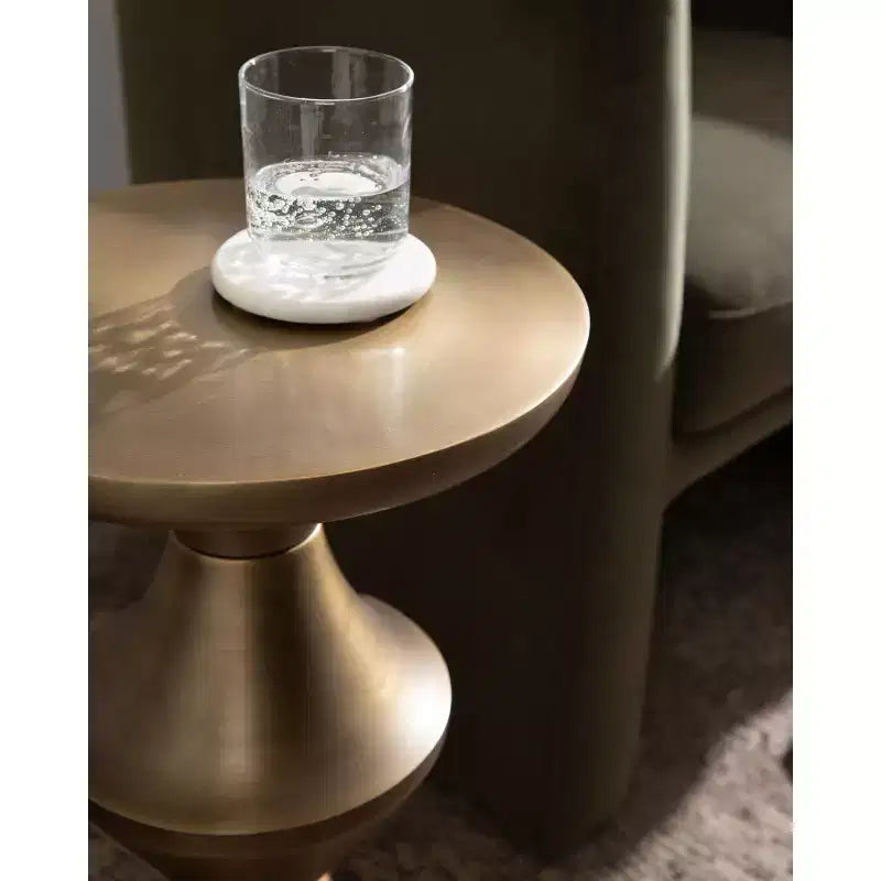 Metal Side Table, 13x13x22, Gold