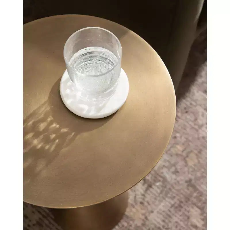 Metal Side Table, 13x13x22, Gold