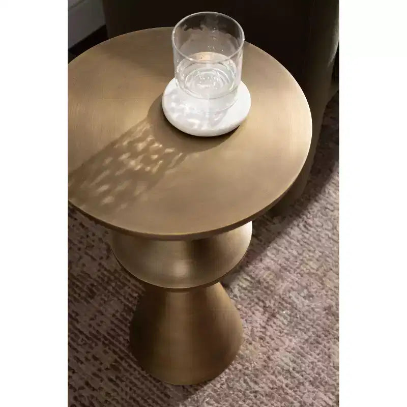 Metal Side Table, 13x13x22, Gold