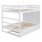 Letto a castello Full (adatto a materasso di circa 137 × 191 cm) su Full (adatto a materasso di circa 137 × 191 cm) con scale contenitore e letto estraibile