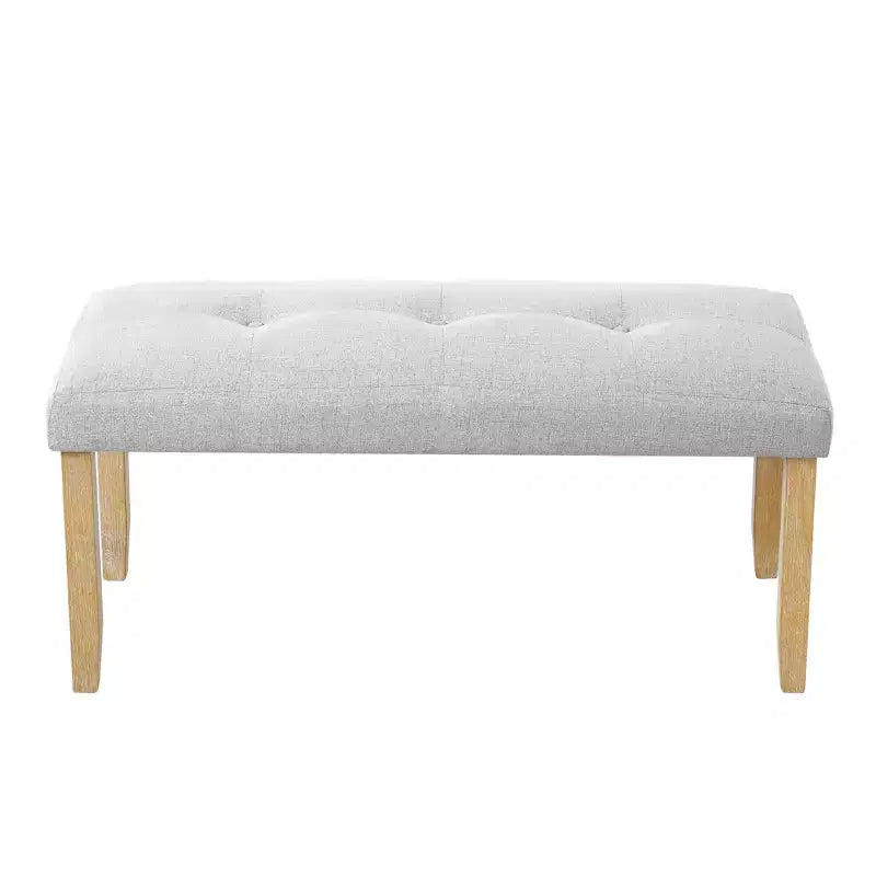 39.75 Upholstered Bench with Rubber Wood Legs for Multiple Room Use