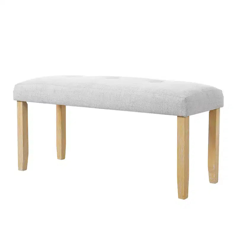 39.75 Upholstered Bench with Rubber Wood Legs for Multiple Room Use