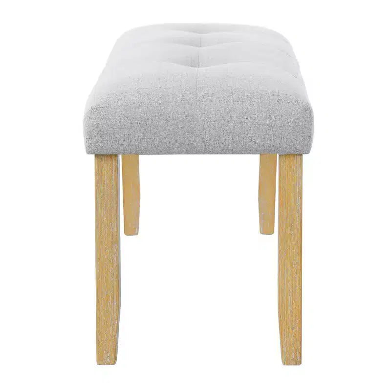 39.75 Upholstered Bench with Rubber Wood Legs for Multiple Room Use