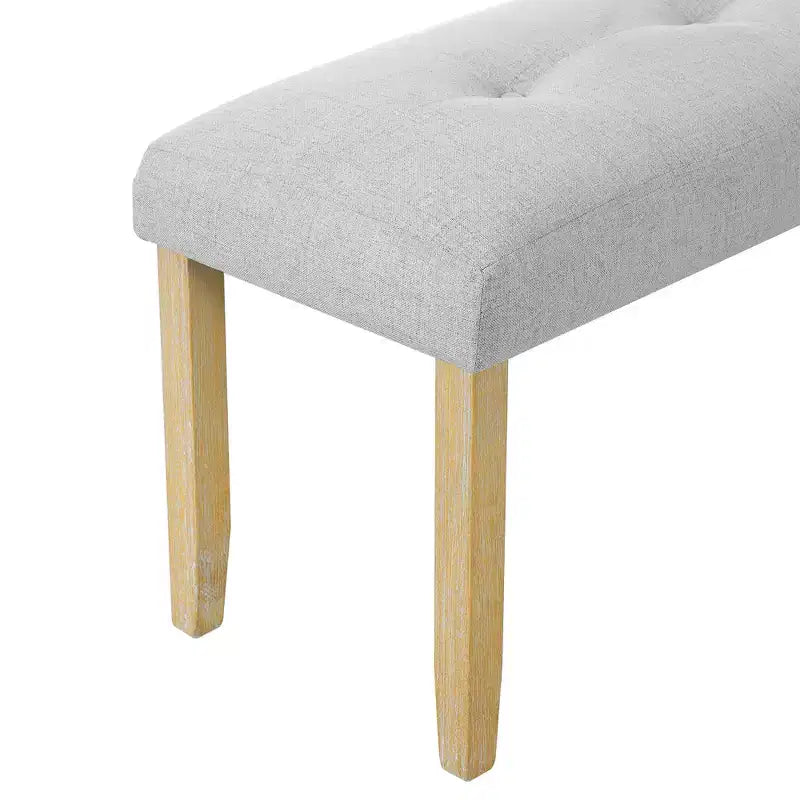 39.75 Upholstered Bench with Rubber Wood Legs for Multiple Room Use