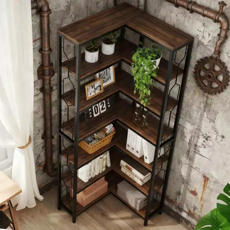 78.74 Tall Industrial 7-Tier Bookshelf