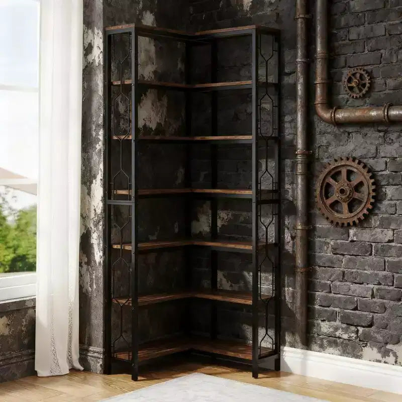 78.74 Tall Industrial 7-Tier Bookshelf