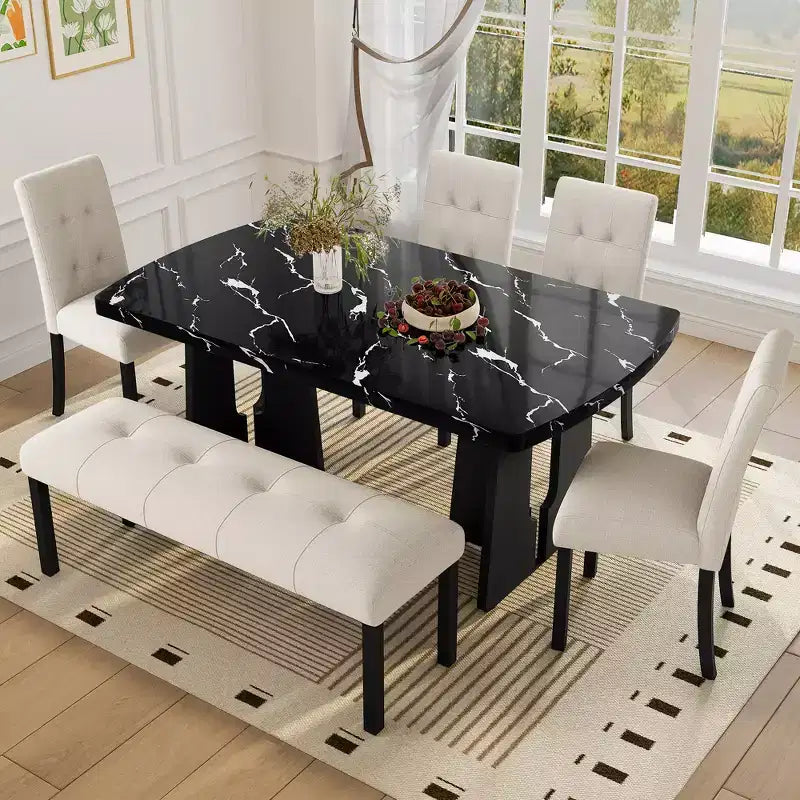 47.24 Modern Linen Dining Bench with Style and Versatile Use