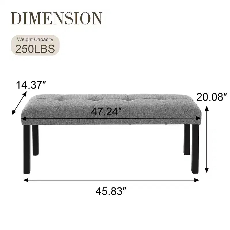 47.24 Modern Linen Dining Bench with Style and Versatile Use