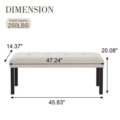 47.24 Panchina moderna in lino per sala da pranzo, elegante e versatile