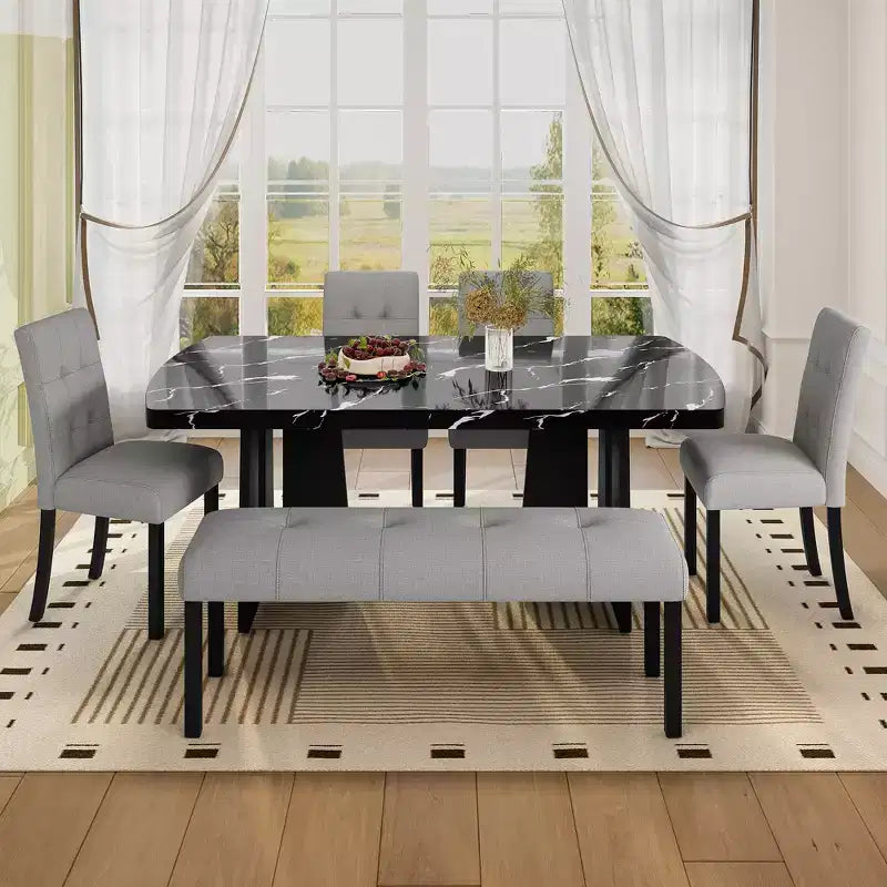 47.24 Modern Linen Dining Bench with Style and Versatile Use