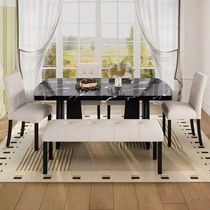 47.24 Modern Linen Dining Bench with Style and Versatile Use