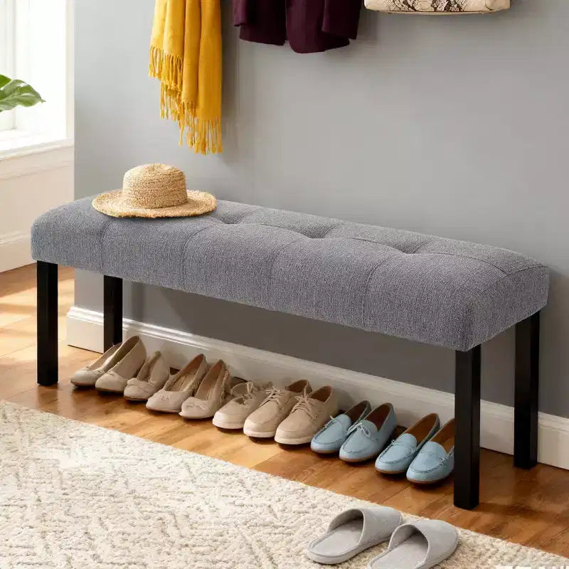 47.24 Modern Linen Dining Bench with Style and Versatile Use