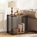 two-tier side table with metal frame, suitable for the living room.