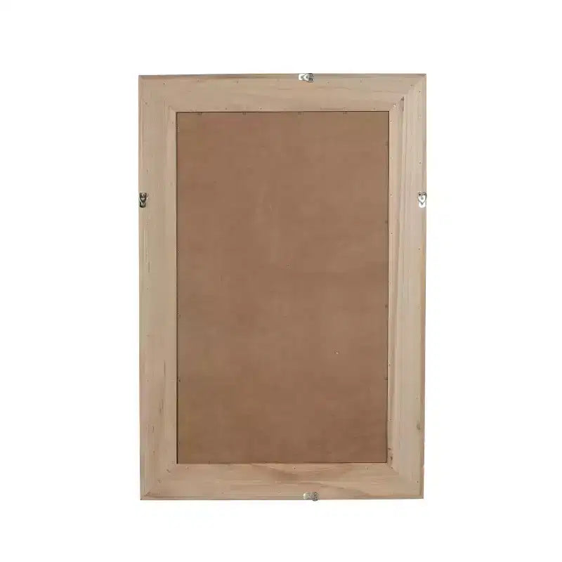 24 x 36 Rectangular Rattan Decorative Wall Mirror with Wood Frame, Mirror for Bathroom, Entryway, or Home Dcor