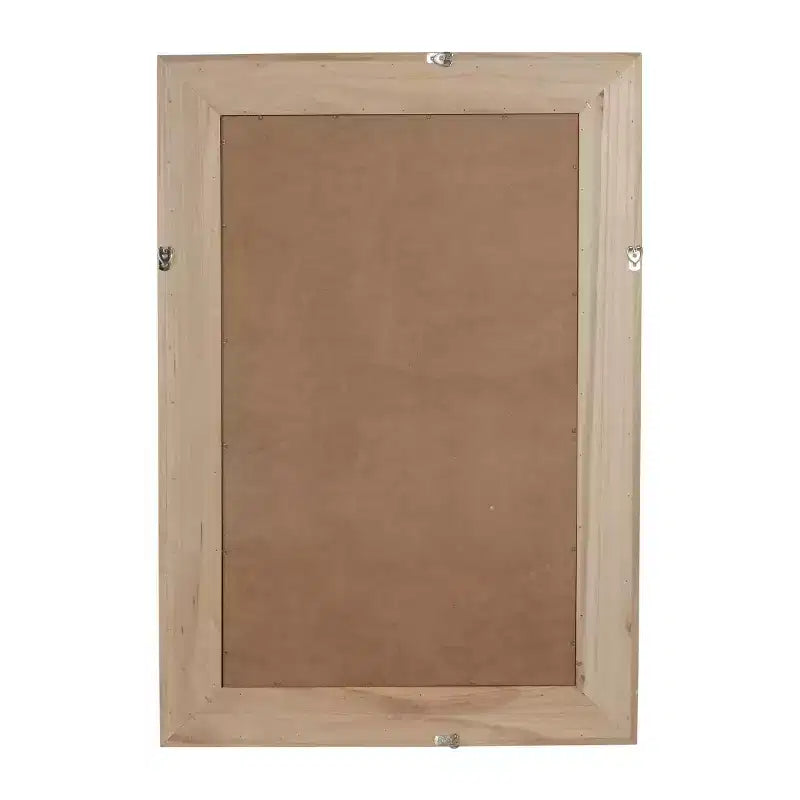 24 x 36 Rectangular Rattan Decorative Wall Mirror with Wood Frame, Mirror for Bathroom, Entryway, or Home Dcor