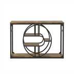 Entryway Console Table with 5-Tier Storage and O-Shaped Metal Frame