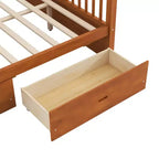 Letto a piattaforma moderno con struttura in legno e baldacchino, con 2 cassetti portaoggetti