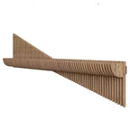 Mobile TV da parete a mensola flottante da 152,4 cm, moderno, geometrico, in legno, decorazione murale, colore naturale, mensola 3D ondulata per soggiorno
