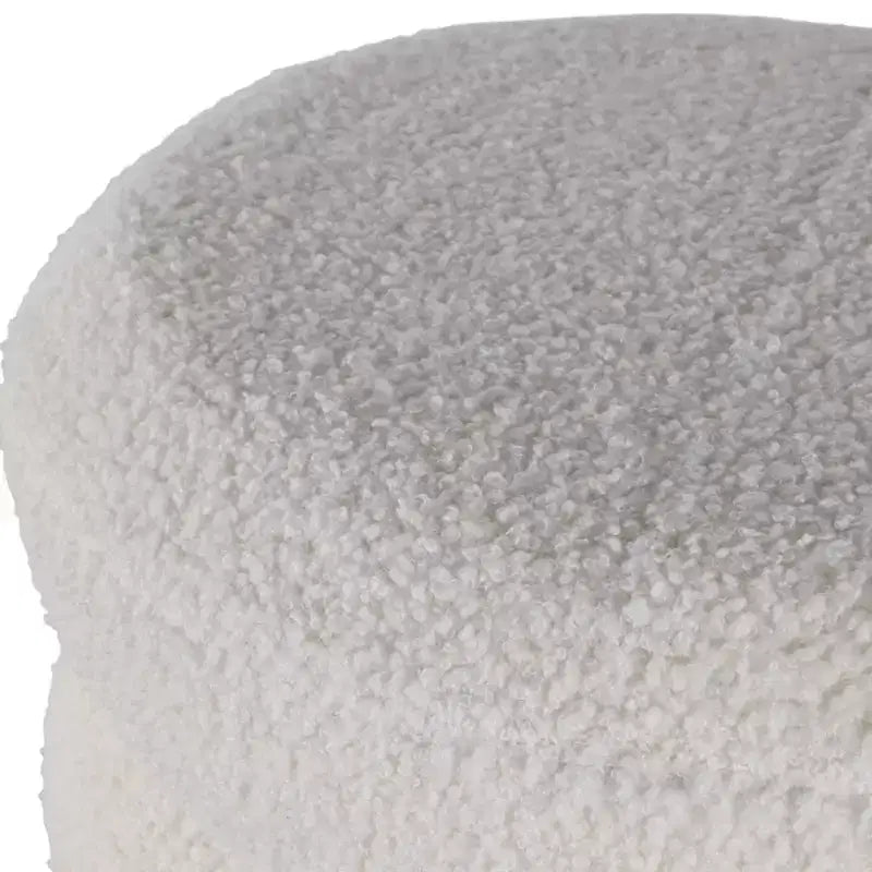 Ottoman with Ball Feet - Modern Home Decor Vanity Chair, Bedroom, and Living Room Furniture - 18, Ivory