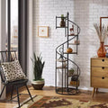 Black Finish Metal Spiral Staircase Display Shelf - Black