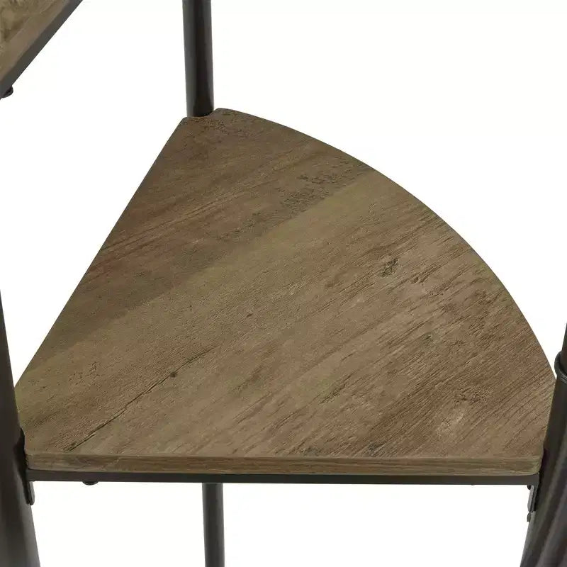 Black Finish Metal Spiral Staircase Display Shelf - Black