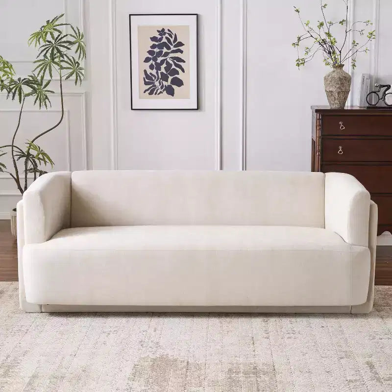 77.56 Modern 3-Seat Wood Upholstered Sofa