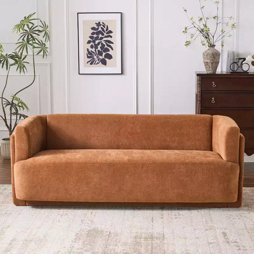 Divano Moderno a 3 Posti Imbottito in Legno 197 cm