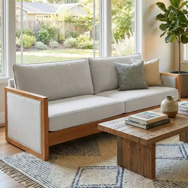 77.8'' Modern Chenille Upholstered 3-Seater Sofa