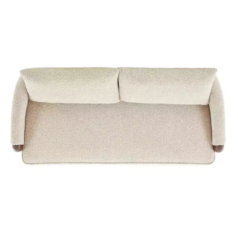 75-Inch Curved Upholstered Sofa with Wood Frame