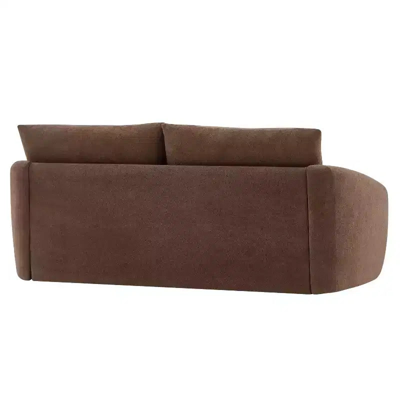 75-Inch Curved Upholstered Sofa with Wood Frame